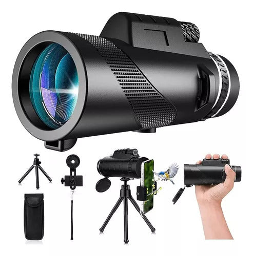 Telescopio Monocular para móvil 80x100 Color Negro